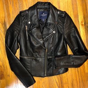 American Eagle biker jacket moto vegan leather